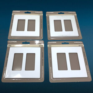 Lot 4 x Lutron Claro 2-Gang Wallplates White Screwless Decorator Switch Covers